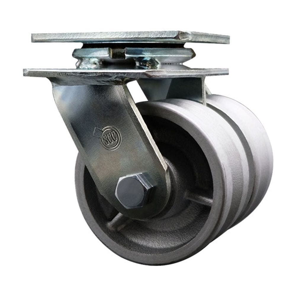 4 Inch Dual V Groove Semi Steel Wheels Swivel Caster with Ball Bearing SCC