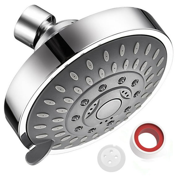 4 Inch Easy Install Shower Head 5 Setting Adjustable Spray,Compact Bathroom Showerhead Replacement