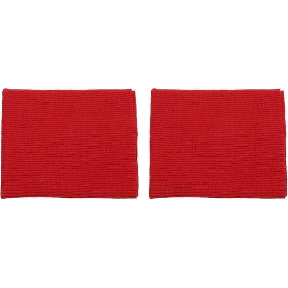 4 Inch Elastic Cuffs Ribbed Trims Cotton Fabric Knitted Stretch Band Cuff Sleeve, [for Sewing, DIY Craft] - Red/ 2pcs