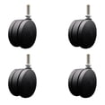 thumbnail image 1 of 4 Inch Extra Large Heavy Duty Twin Wheel Caster 1/2 Threaded Stem Set of 4 SCC, 1 of 2