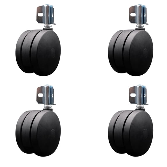 4 Inch Extra Large Heavy Duty Twin Wheel Caster Corner Mounting Bracket Set of 4