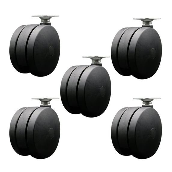 4 Inch Extra Large Heavy Duty Twin Wheel Caster Top Plate Set of 5 SCC