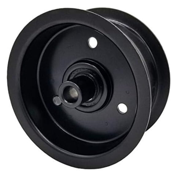 4 Inch Flat Idler Pulley - 1/2 Inch Bore - Replacement for 119006 539119006 - Steel Flanges, Sealed Bearing, Black Finish - Compressor, Fan, Mower & Snowblower