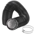 4 Inch Flexible Duct Hose 12 Feet Black 4-Layer Aluminum Air Vent with ...