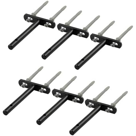 4-Inch Floating Shelf Bracket 6 Pack | Hidden Floating Shelves Brackets for Wood Shelf | Floating Shelf Hardware Heavy Duty| Blind Shelf Supports| Comes with Expansion Tube + Screw (Black)