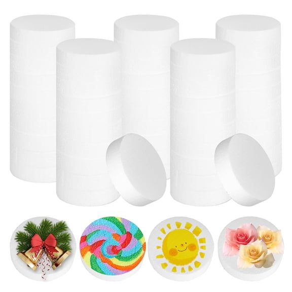 4 Inch Foam Circles for Crafts 30 Pack 1 Inch Thick Polystyrene Round Foam Discs for DIY Projects Cake Decorations Sculpture Modeling Art Supplies