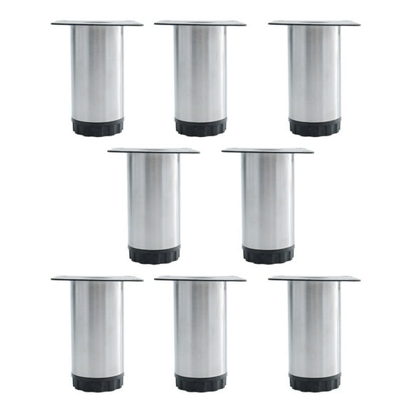 4 Inch Furniture Leg Stainless Steel Feet Sofa Table Cabinet Shelves Leg Replacement Adjustable Height 8pcs
