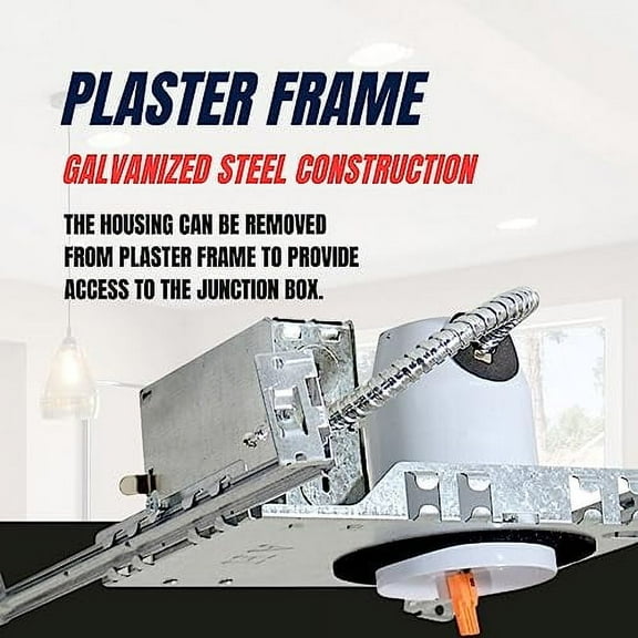 4 Inch Galvanized Steel Recessed Housing with Junction Box for LED Retrofit Kits, IC Rated and Air Tight, UL Listed - 6 Pack - New Construction Can Lights - for Homeowners, Contrac