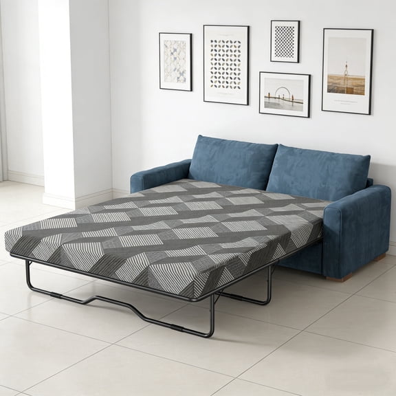 4 inch Gel Memory Foam Bed Mattress, Full/Queen Size, Foldable Replacement Mattress for Pull Out Sofa Bed, RV, Boat, Guest Bed, Removable Washable Cover,CertiPUR-US Certified (Sofa Not Included)