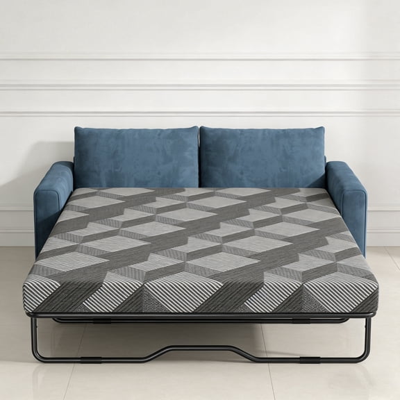 4 inch Gel Memory Foam Bed Mattress, Full/Queen Size, Foldable Replacement Mattress for Pull Out Sofa Bed, RV, Boat, Guest Bed, Removable Washable Cover,CertiPUR-US Certified (Sofa Not Included)
