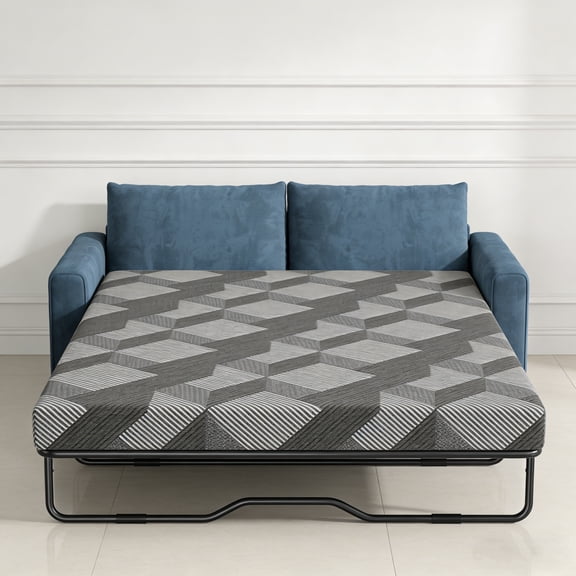 4 Inch Gel Memory Foam Bed Mattress, Full/Queen Size, Foldable Replacement Mattress for Pull Out Sofa Bed, RV, Boat, Guest Bed, Removable Washable Cover,CertiPUR-US Certified (Sofa Not Included)