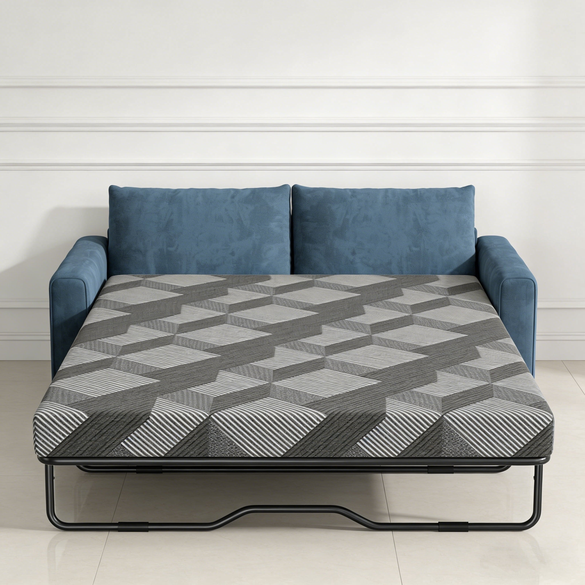 4 Inch Gel Memory Foam Bed Mattress, Full/Queen Size, Foldable Replacement Mattress for Pull Out Sofa Bed, RV, Boat, Guest Bed, Removable Washable Cover,CertiPUR-US Certified (Sofa Not Included)