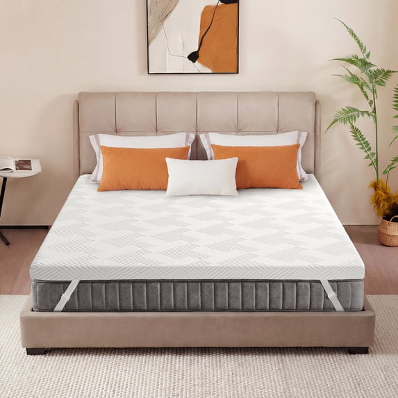 4 Inch Gel Memory Foam Mattress Topper Twin,Thick Mattress,Cooling Mattress Topper with Removable & Washable Bamboo Cover,Reversible Memory Foam Mattress Topper,Extra Firm