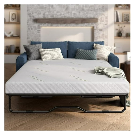 4 Inch Gel Memory Foam Sofa Mattress Queen Size, Certified, with Removable Washable Cover, for Guest Rooms, Sofas, RVs & Boats
