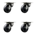 thumbnail image 1 of 4 Inch General Duty Dolly Hard Rubber Wheel Swivel Top Plate Caster Set 4 SCC, 1 of 2