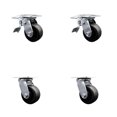 thumbnail image 1 of 4 Inch Glass Filled Nylon Swivel Caster Set with Ball Bearing 2 Total Lock Brake, 1 of 2