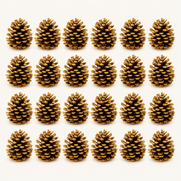 4 Inch Gold Christmas Glitter Pine Cones Ornaments