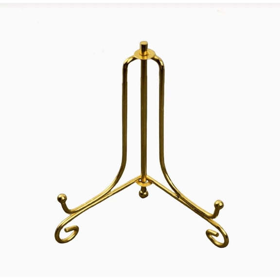 4 Inch Gold Plate Stands for Display, Foldable Iron Easel Stands for Pictures, Photos, Art, Decorative Plates & Tabletop Frames, Home Decor Display Stand