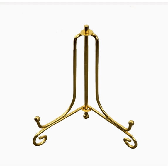 4 Inch Gold Plate Stands for Display, Foldable Iron Easel Stands for Pictures, Photos, Art, Decorative Plates & Tabletop Frames, Home Decor Display Stand