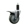 thumbnail image 1 of 4 Inch Gray Poly Swivel 1-1/4 Inch Expanding Stem Caster Total Lock Brake SCC, 1 of 2