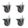 thumbnail image 1 of 4 Inch Gray Poly Swivel 7/16 Inch Grip Ring Stem Caster Set with Brake, 1 of 2