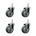 thumbnail image 1 of 4 Inch Gray Poly Wheel Swivel 5/8 Inch Threaded Stem Caster Set Service Caster, 1 of 2