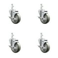 thumbnail image 1 of 4 Inch Gray Poly Wheel Swivel 7/8 Inch Square Stem Caster Set with Brake SCC, 1 of 2