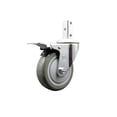 thumbnail image 1 of 4 Inch Gray Poly Wheel Swivel 7/8 Inch Square Stem Caster with Total Lock Brake, 1 of 2