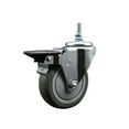 thumbnail image 1 of 4 Inch Gray Polyurethane 12MM Threaded Stem Caster with Brake, 1 of 2