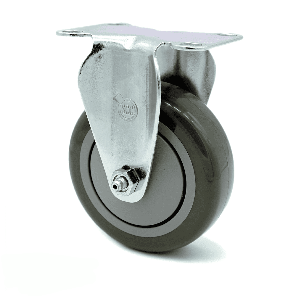 4 Inch Gray Polyurethane Wheel Rigid Top Plate Caster Service Caster Brand