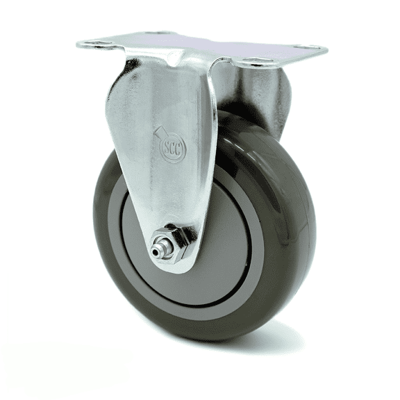 4 Inch Gray Polyurethane Wheel Rigid Top Plate Caster Service Caster Brand