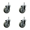 thumbnail image 1 of 4 Inch Gray Polyurethane Wheel Swivel 7/16 Inch Grip Ring Stem Caster Set SCC, 1 of 2