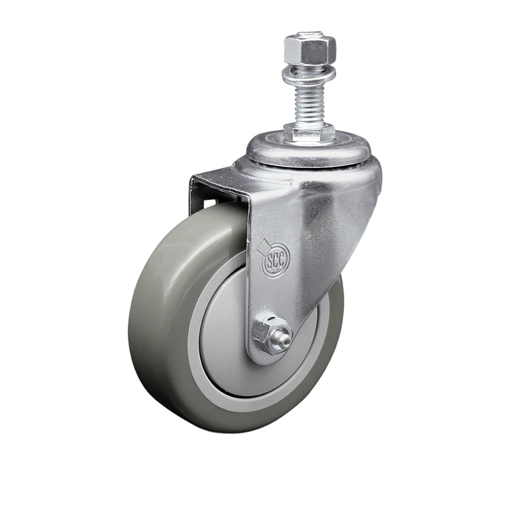 4 Inch Gray Polyurethane Wheel Swivel ½ Inch Threaded Stem Caster SCC