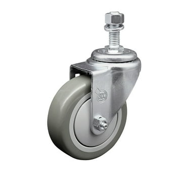 4 Inch Gray Polyurethane Wheel Swivel ½ Inch Threaded Stem Caster SCC