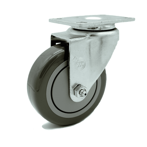 4 Inch Gray Polyurethane Wheel Swivel Top Plate Caster Service Caster Brand
