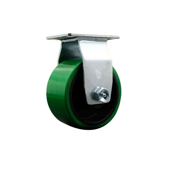 4 Inch Green Poly on Cast Iron Wheel Rigid Caster with Roller Bearing SCC