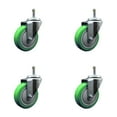 thumbnail image 1 of 4 Inch Green Polyurethane Wheel Swivel 7/16 Inch Grip Ring Stem Caster Set SCC, 1 of 2