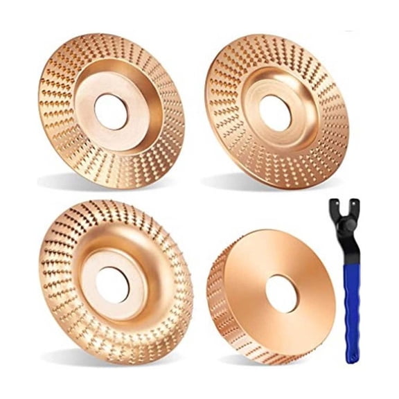 4 Inch Grinding Disc Set - 4 Metal Polishing Pads with Wrench for Wood, Metal & Plastic Surface Smoothing - Durable Grinding Wheels, Compact & Portable for DIY Projects