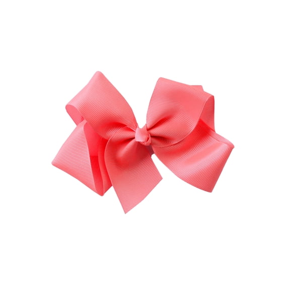4 Inch Grosgrain Hair Bow for Girls (Salmon)