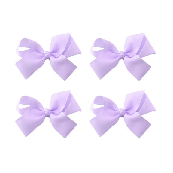4 Inch Grosgrain Hair Bow for Girls (Set of 4) (Lavender)