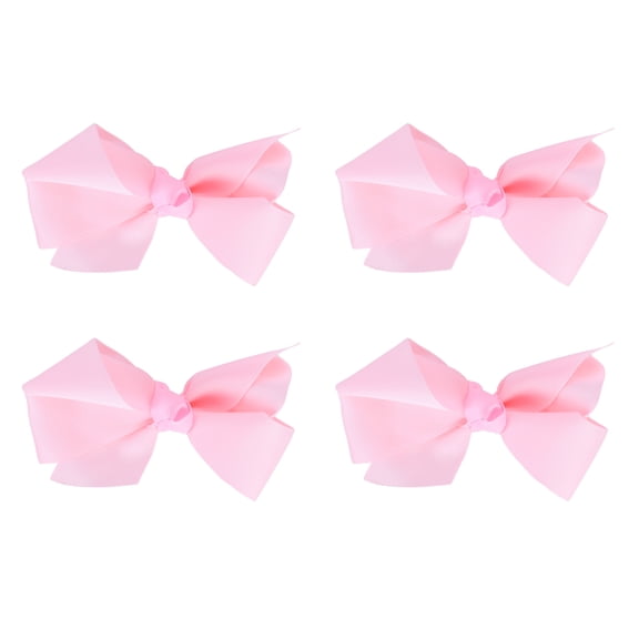 4 Inch Grosgrain Hair Bow for Girls (Set of 4) (Light Pink)
