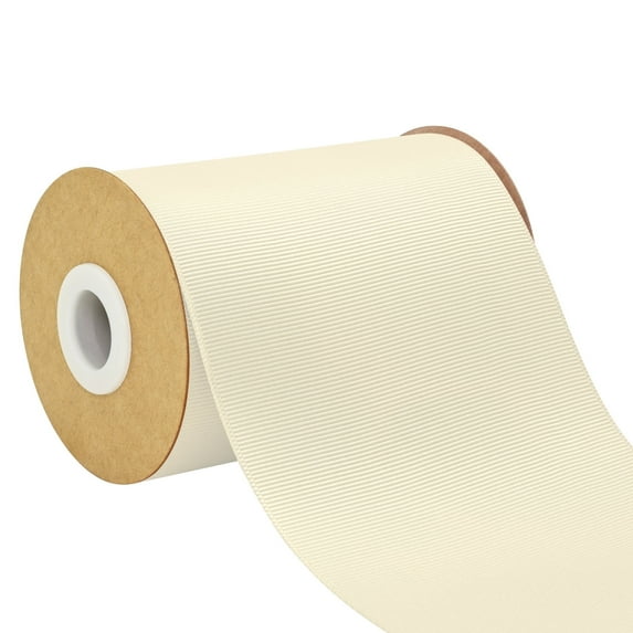 4 Inch Grosgrain Ribbon - 10 Yards Craft Ribbon for Gift Wrapping, Wedding Decor, Hair Bows & DIY Projects Cream