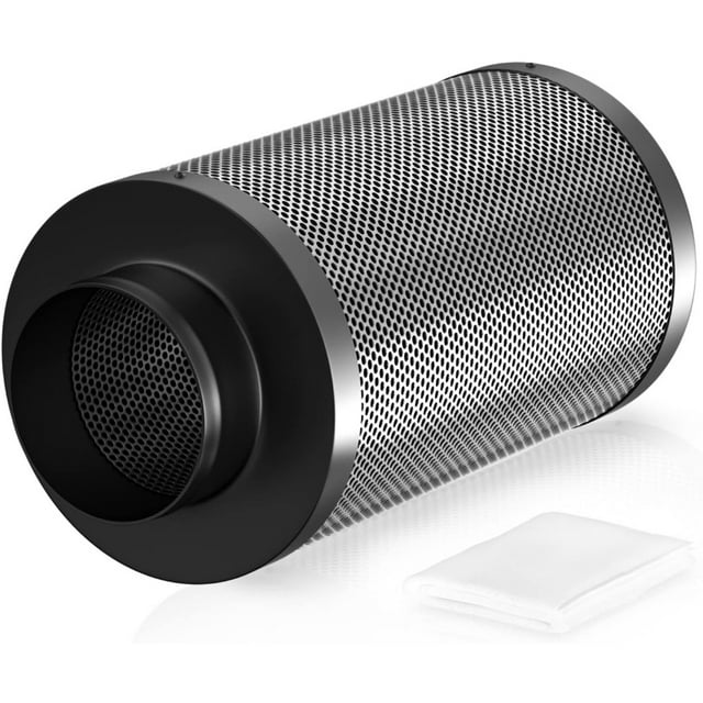 4" Inch Grow Tent Air Carbon Filter Smellines Odor Control with Clothed PreFilter and Lanyard