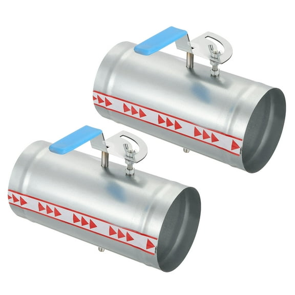 4 Inch HVAC Duct Damper Manual Volume Backdraft Damper Airflow Ducting Control Valve Silver/Blue, 2 Pcs