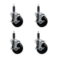 thumbnail image 1 of 4 Inch SS Hard Rubber Swivel 1 Inch Expanding Stem Caster Set with Brake SCC, 1 of 2