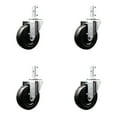 thumbnail image 1 of 4 Inch Hard Rubber Wheel Swivel 3/4 Inch Square Stem Caster Set Service Caster, 1 of 2