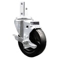 thumbnail image 1 of 4 Inch Hard Rubber Wheel Swivel 3/4 Inch Square Stem Caster with Brake SCC, 1 of 2