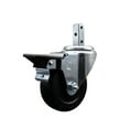 thumbnail image 1 of 4 Inch Hard Rubber Wheel Swivel 3/4 Inch Square Stem Caster with Brake SCC, 1 of 2