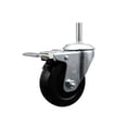 thumbnail image 1 of 4 Inch Hard Rubber Wheel Swivel 3/4 Inch Threaded Stem Caster Total Lock Brake, 1 of 2