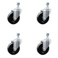 thumbnail image 1 of 4 Inch Hard Rubber Wheel Swivel 3/8 Inch Threaded Stem Caster Set Service Caster, 1 of 2